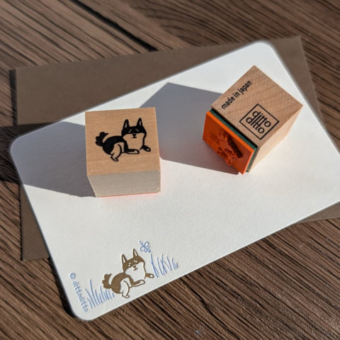 wooden stamp - shiba