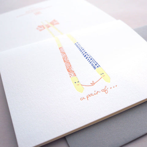 a pair - letterpress love card