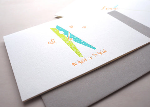 to have & to hold  - letterpress love card