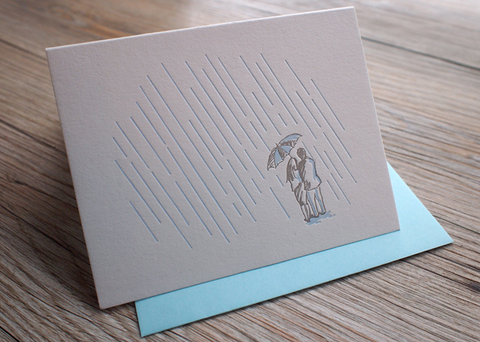 the moment - rainy days  - letterpress love card