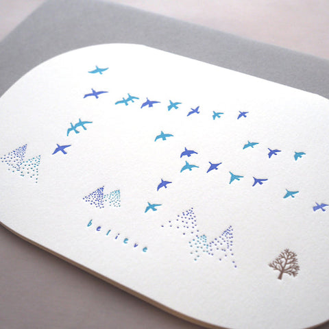 believe - serendipity - letterpress greeting card