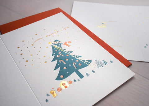 catching star - letterpress christmas card