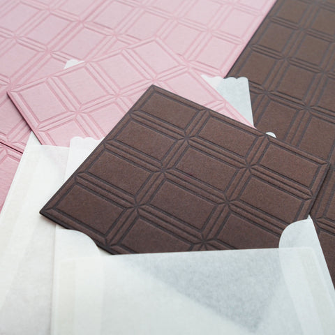dark chocolate bar notecard - letterpress notecard