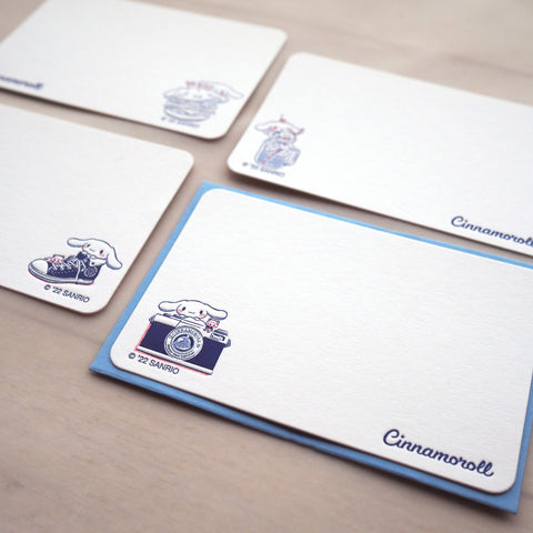 sanrio mini card - cinnamoroll - letterpress mini card - set A