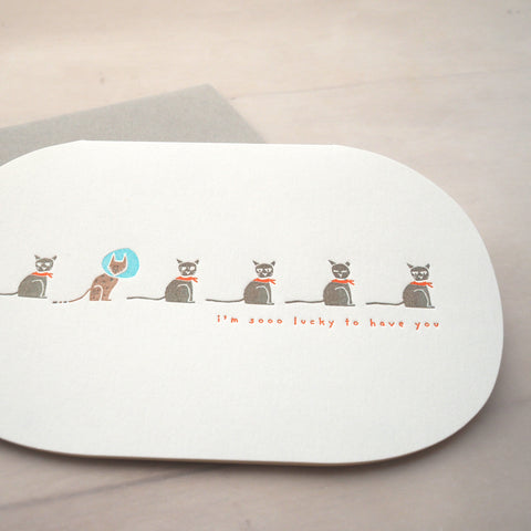 i'm sooo lucky to have you - letterpress greeting card