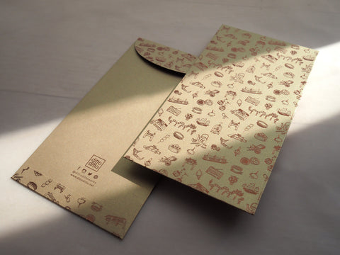 hong kong pattern envelope (set of 6) - gold