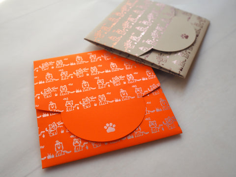 tiger - mini envelope set of 6 (2 colors / 3 x each color)