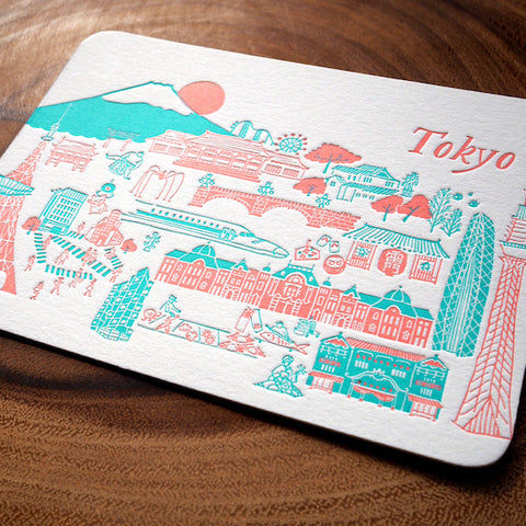 tokyo - letterpress postcard