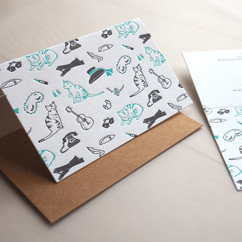 breakfast at tiffany's - letterpress mini pattern card